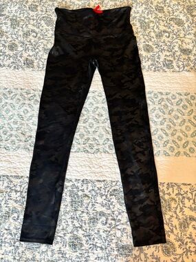 Spanx Black Camo High-Waist Leggings